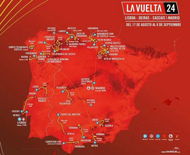 Vuelta 2024 El recorrido de la Vuelta a España 2024 se aleja a 300